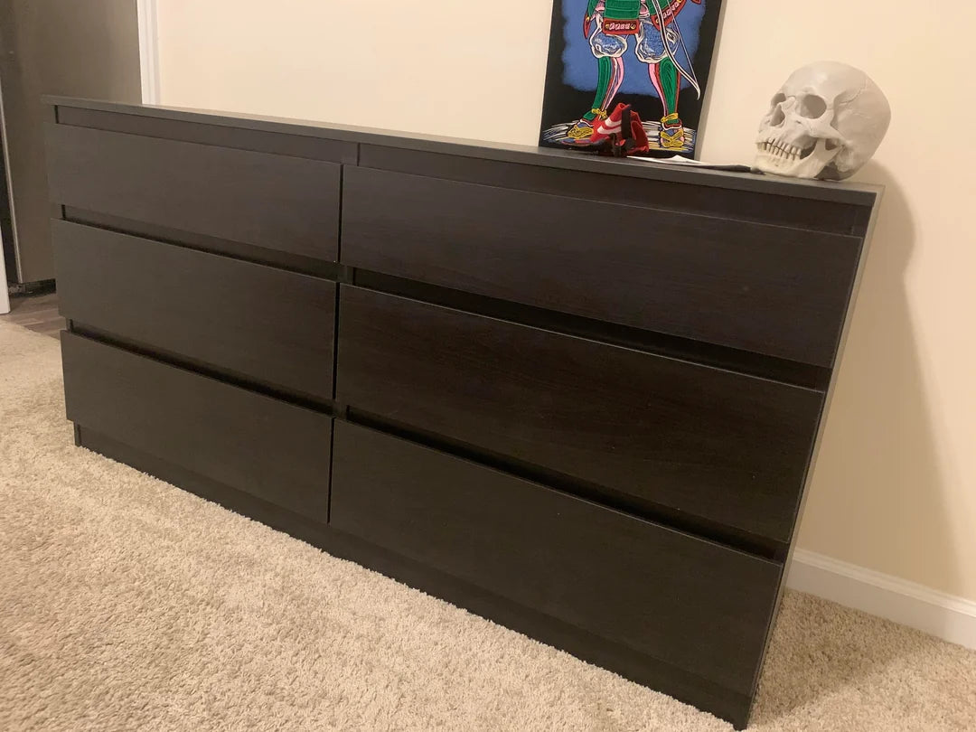 IKEA KULLEN 6-drawer dresser in black-brown finish