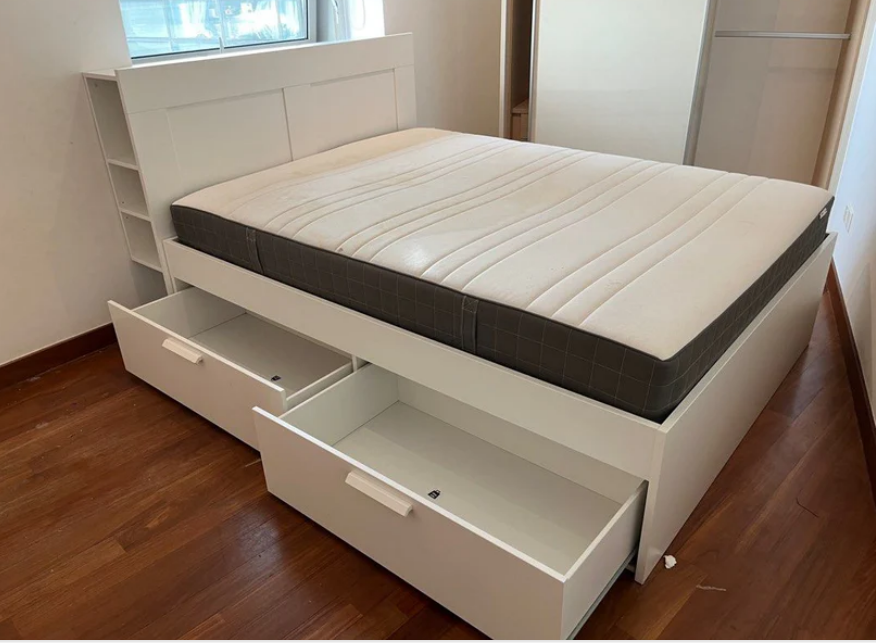 IKEA Brimnes bed and mattress