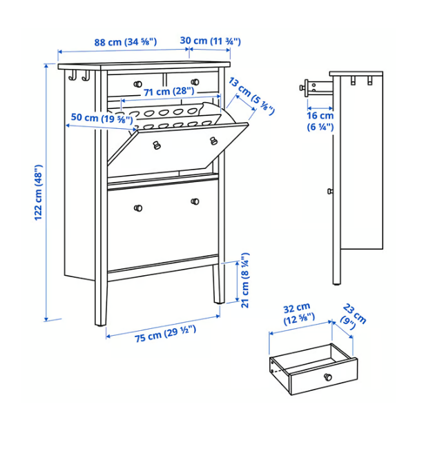 IKEA HEMNES Shoe Cabinet – White