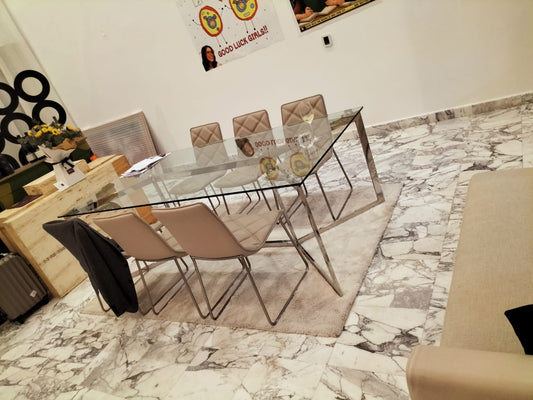 Glass dining table