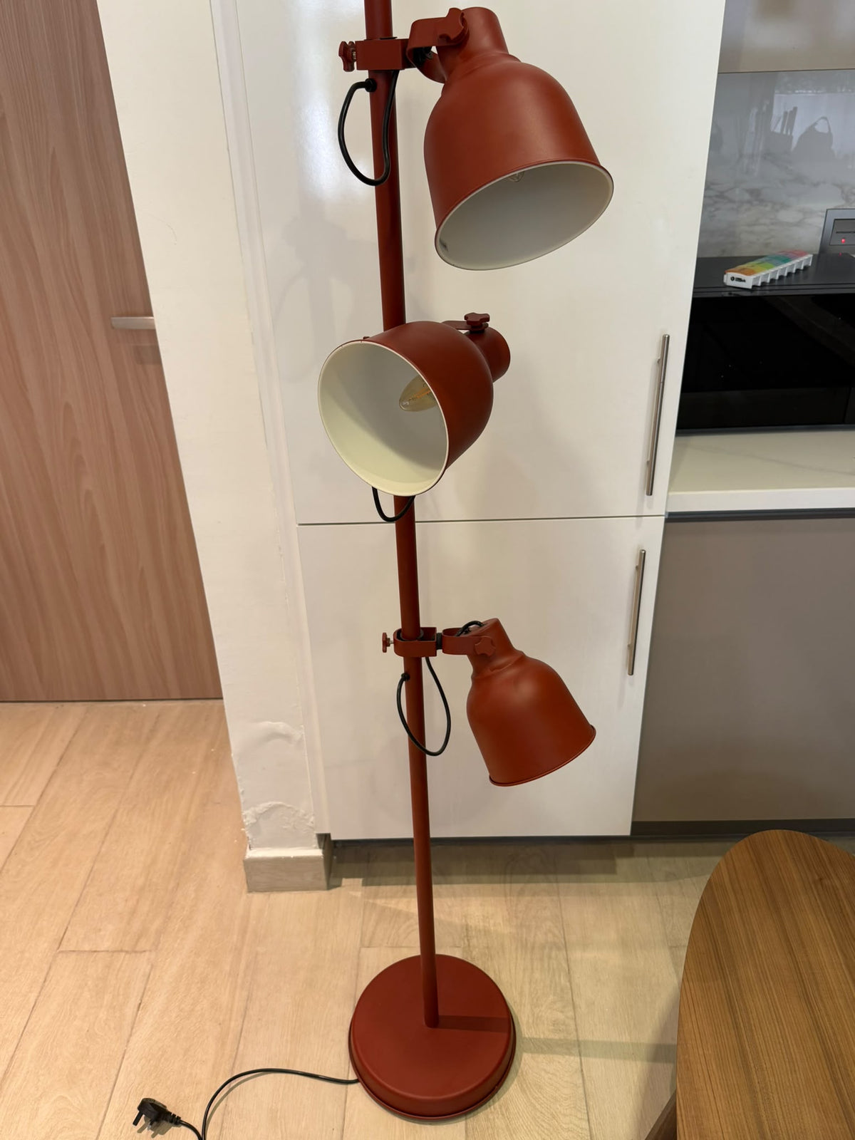 Industrial Three-Head Adjustable Floor Lamp