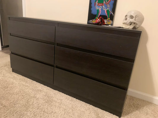 IKEA KULLEN 6-drawer dresser in black-brown finish